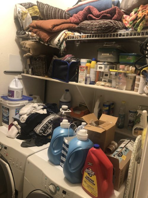 messy laundry room