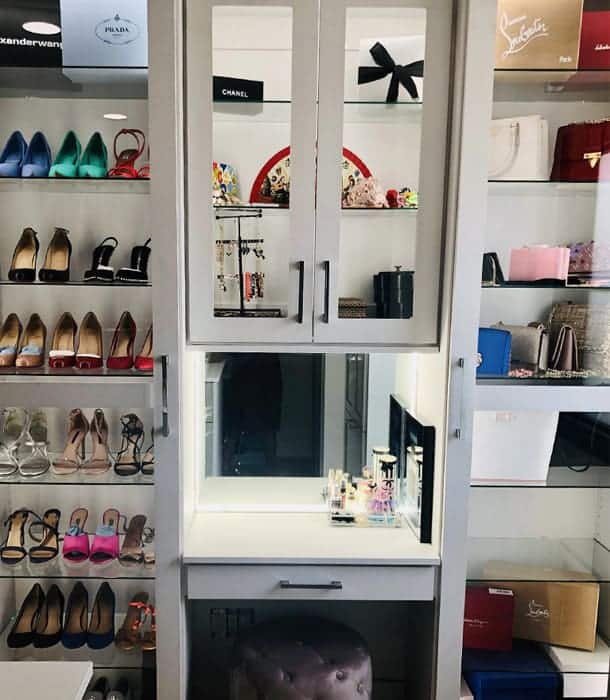 shoe and purse vanity